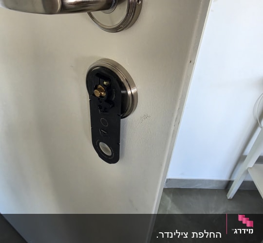 התקנת פלטת בסיס למנעול חכם על צילינדר בדלת